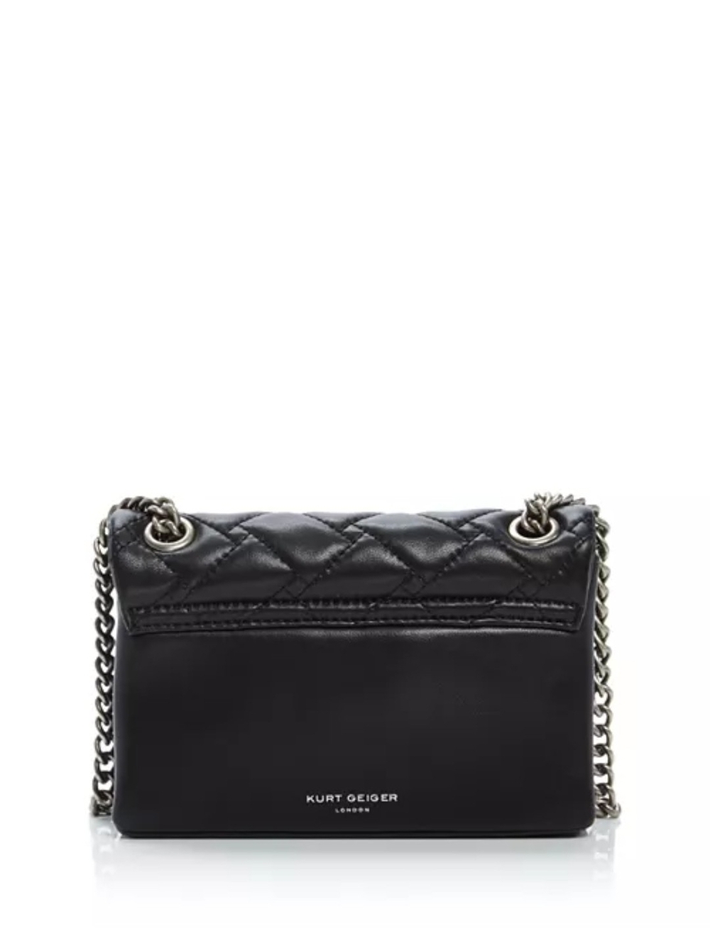 Kurt Geiger Mini KensingtonBlack Quilted Crossbody with Silver Chain - Picture 6 of 11